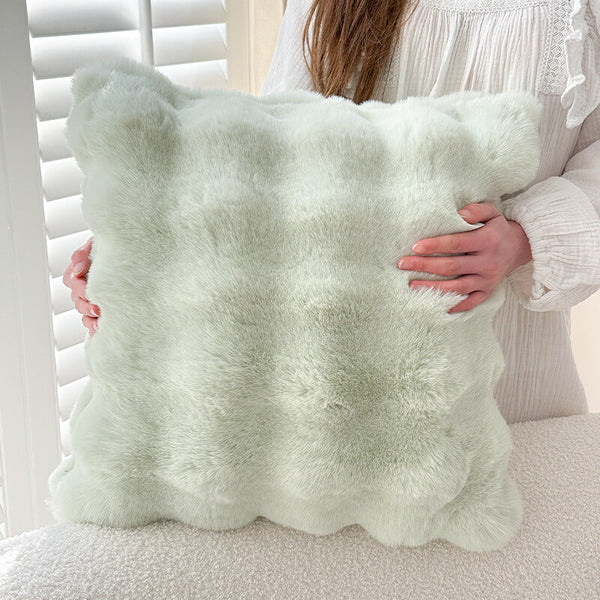 Almohada de sofá de felpa reversible suave