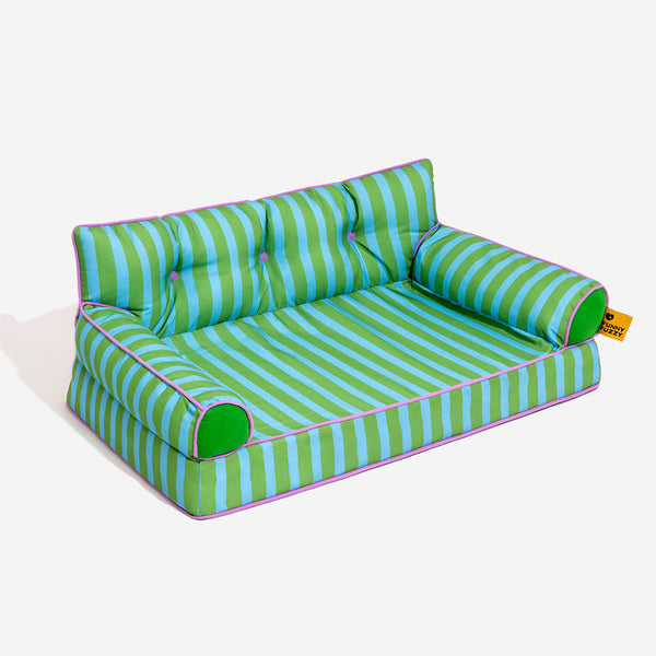Cama de sofá de perros plegable de perros plegable impermeable de rayas - siesta soleada