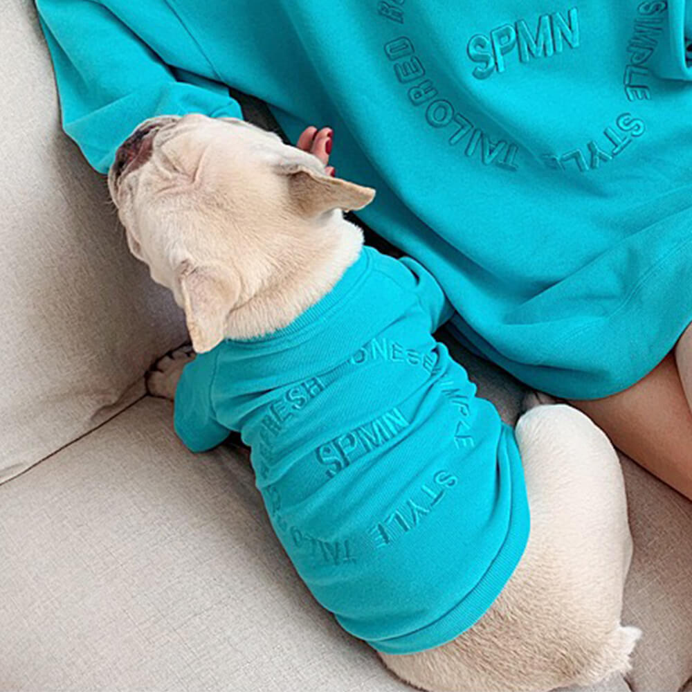 Stylish Embroidered Long Sleeve Pullover Sweatshirt for Pet and Owner Matching Clothes