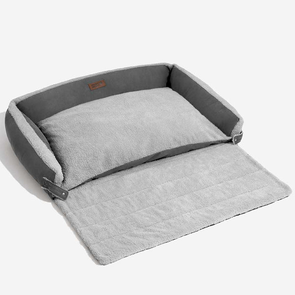 Cama de perros ergonómica de perros ergonómica elegible y expansible - Patillas tranquilas