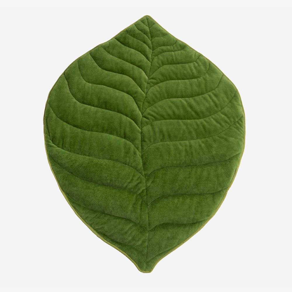 Plush Leaf-Shaped Washable Dog Mat-The Leaf Collector