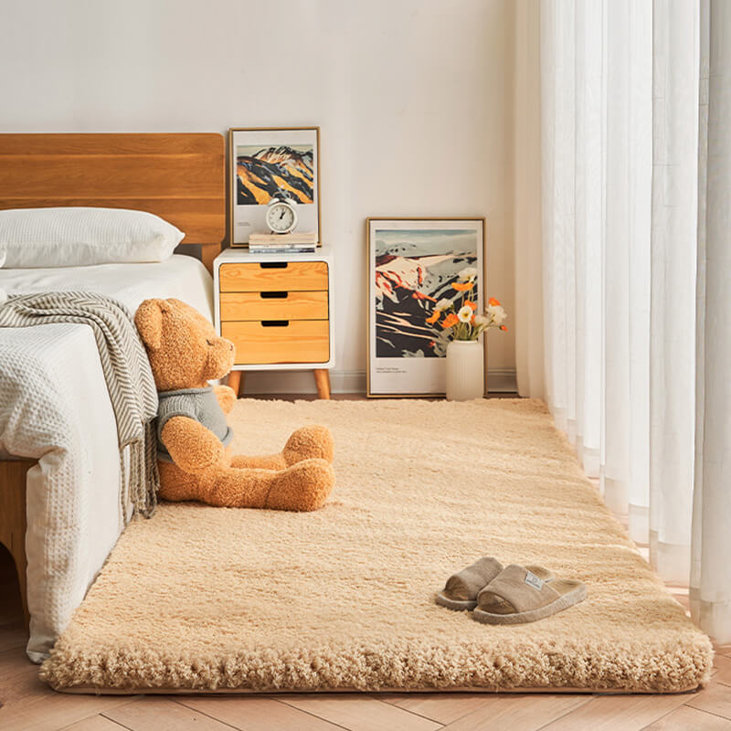 Thick Plush Bedroom Bedside Carpet - Extra Soft and Cozy Carpet