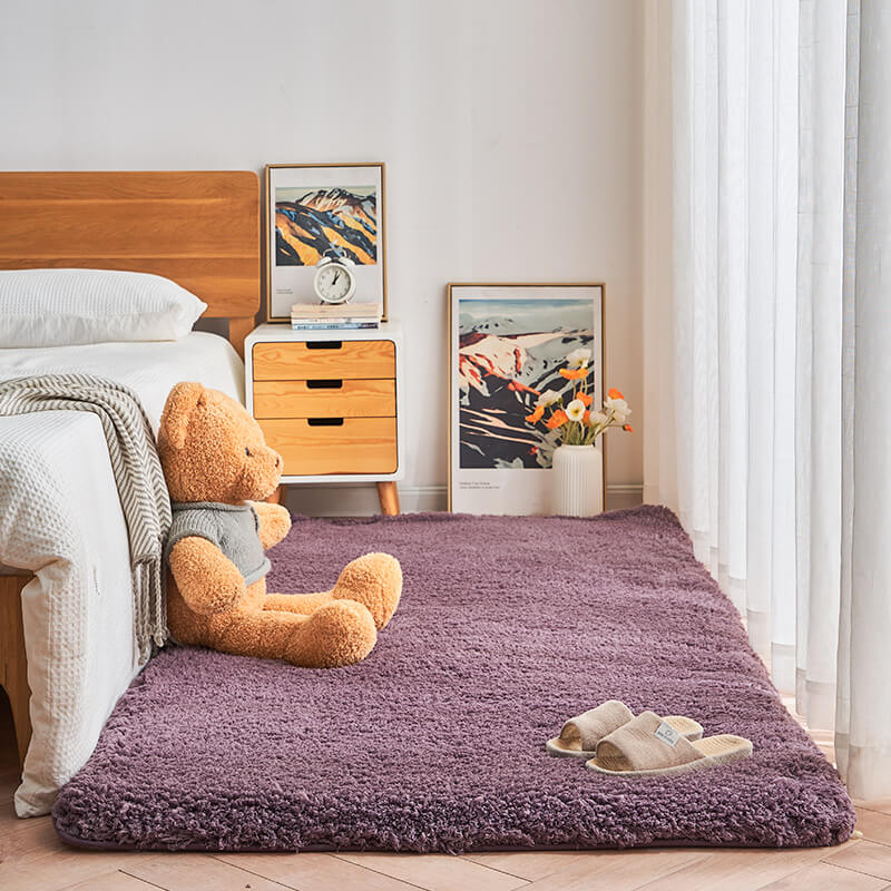 Tapis de chevet de chambre à coucher en peluche épaisse - Tapis extra doux et confortable