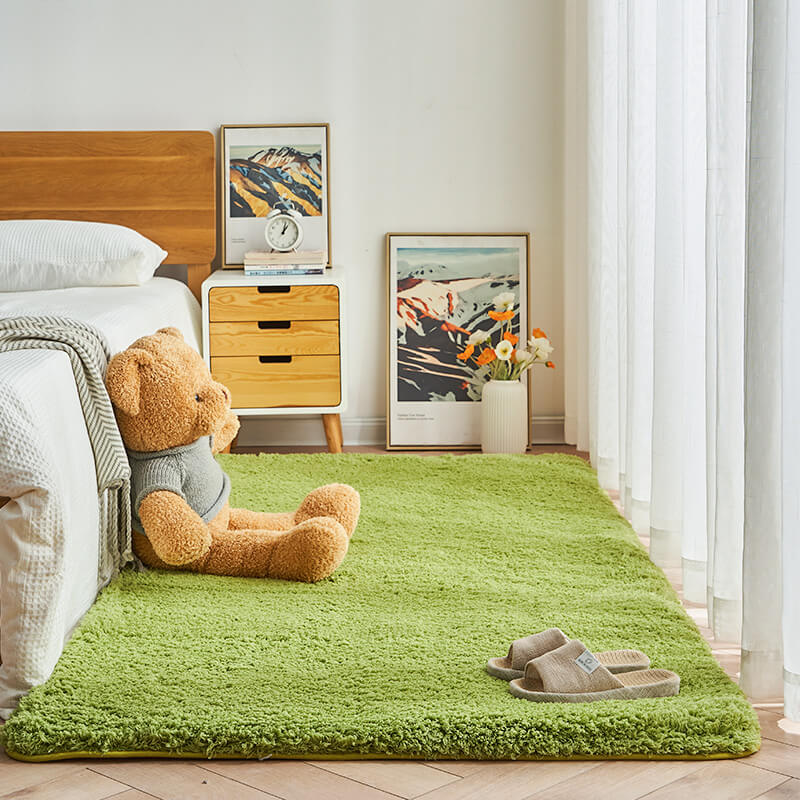 Tapis de chevet de chambre à coucher en peluche épaisse - Tapis extra doux et confortable