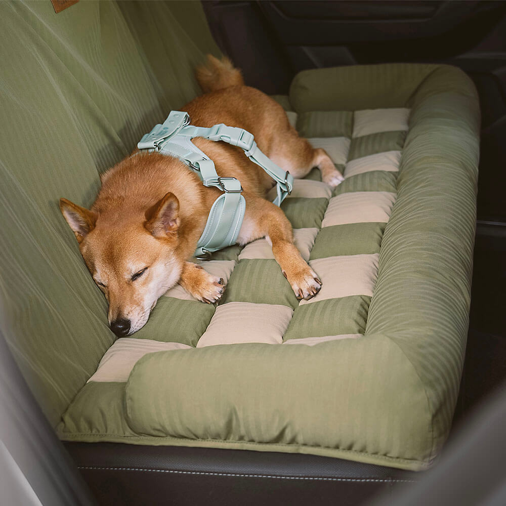 Travel Bolster Safety Back Seat Large Dog Car Seat Bed - Modern Chessboard