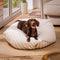 Lit pour chien à motif rayé tendance, sac de haricots apaisant polygonal