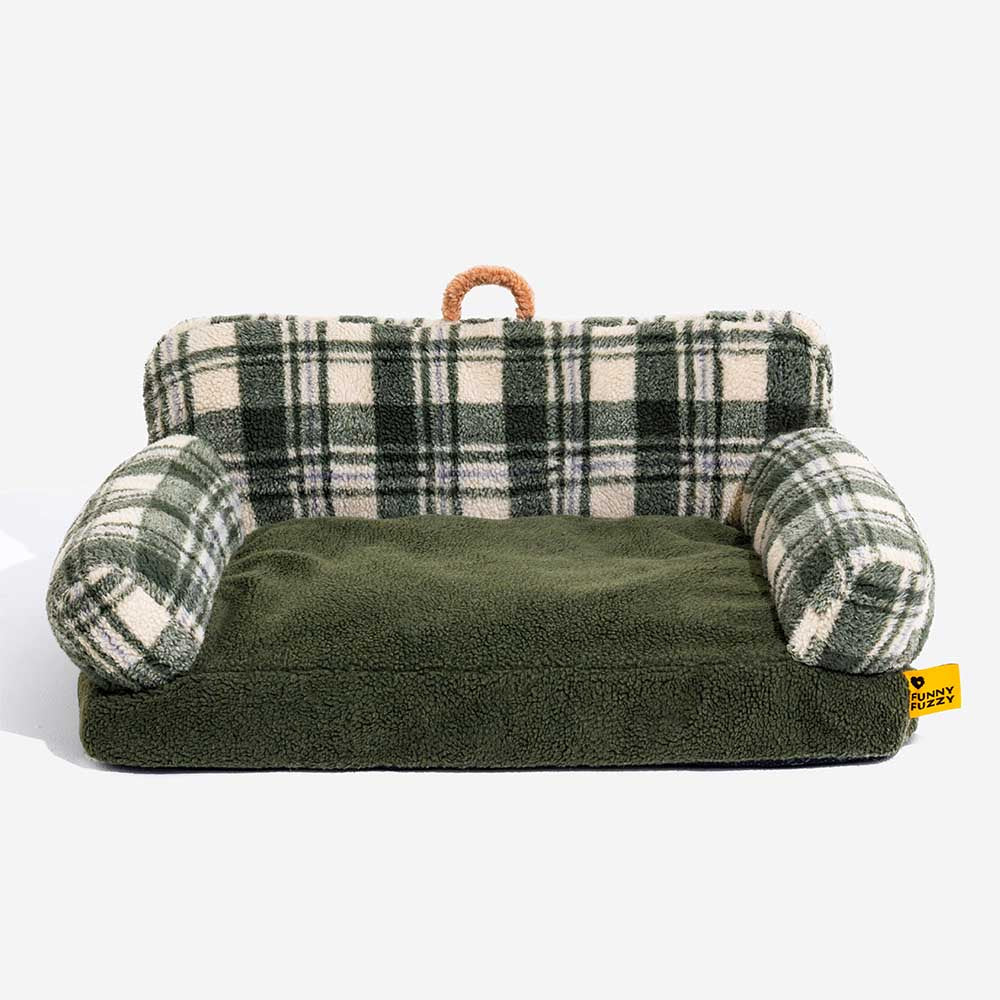 Waschbares, gemütliches, unterstützendes und beruhigendes Sofabett für Hunde und Katzen im Vintage-Stil