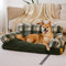 Canapé-lit vintage à carreaux lavable et confortable pour chien et chat