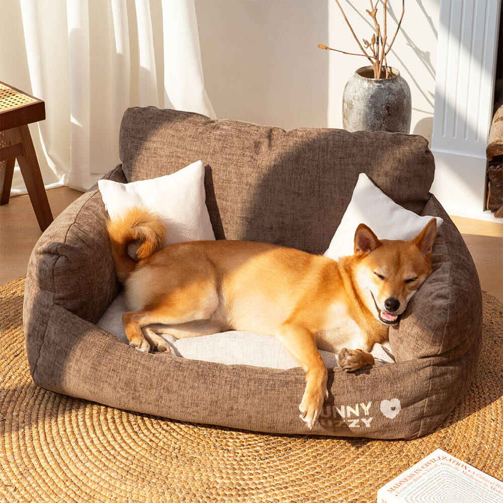 Good Things Leinen, atmungsaktives Komfort-Schlafsofa für Haustiere, Hundebett