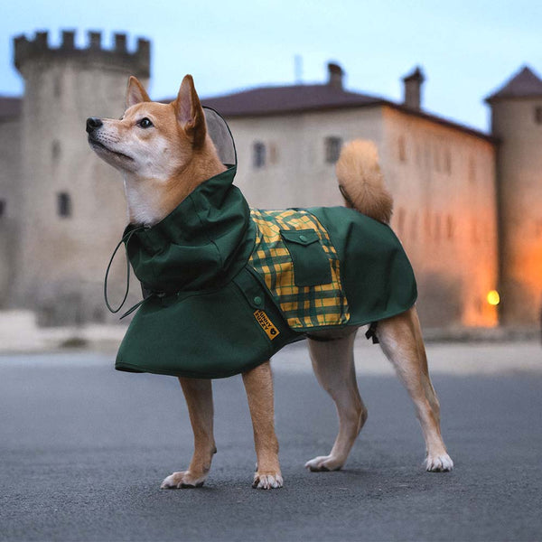 Impermeable a cuadros vintage a cuadros Rair para perros ajustables - Protección para todo clima