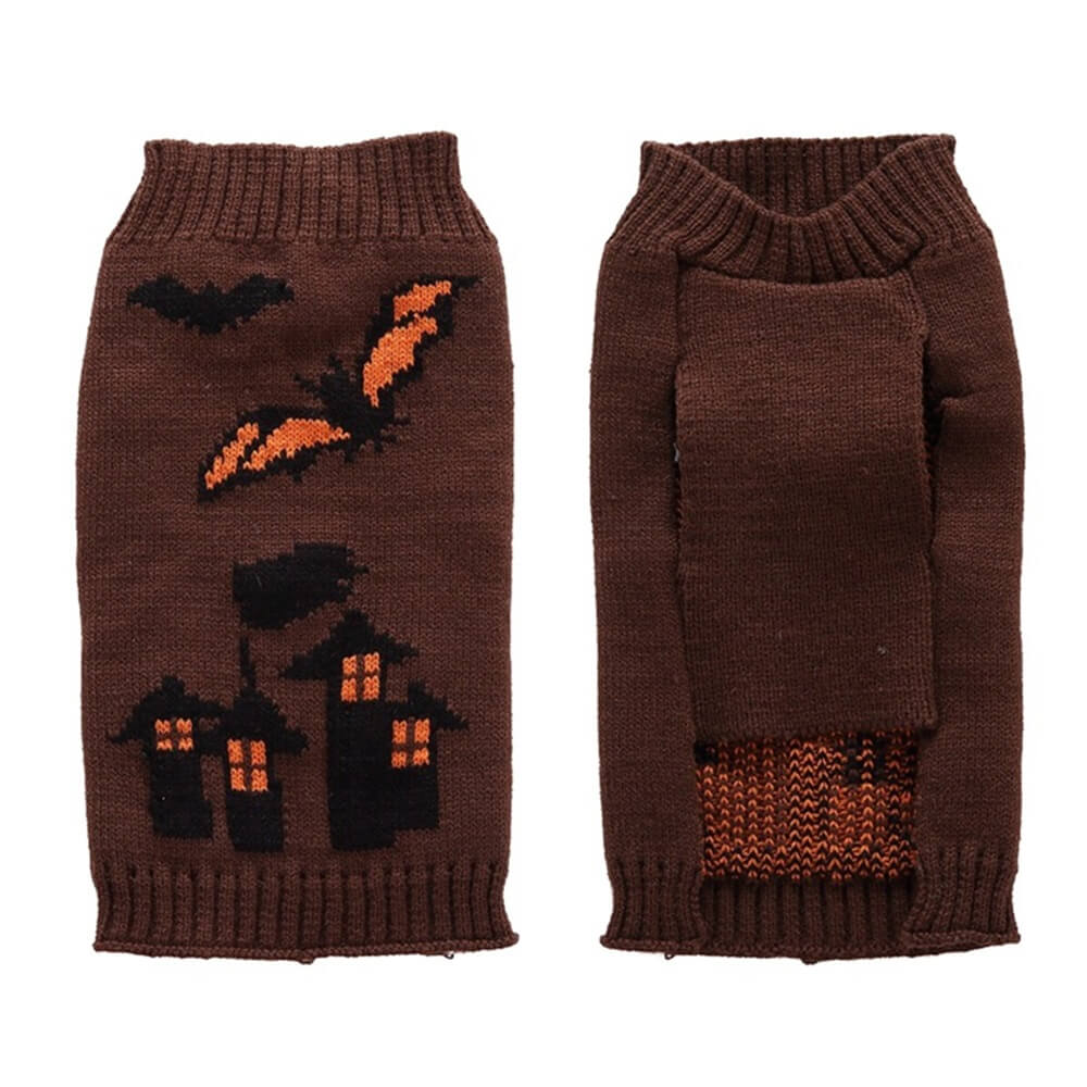 Pull pour animaux de compagnie d’Halloween | Vêtements chauds et confortables pour chiens à motif d'Halloween