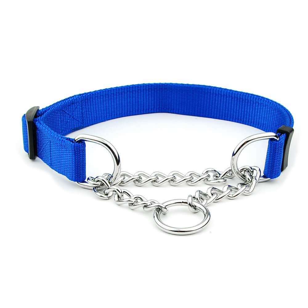 Mehrfarbiges Nylon-Hundehalsband mit Schiebekette