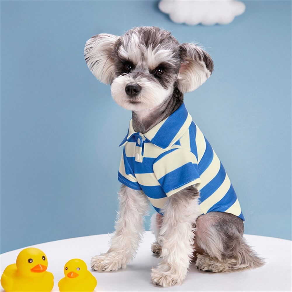 Striped Polo Dog Shirt - Classic Style for Your Pup