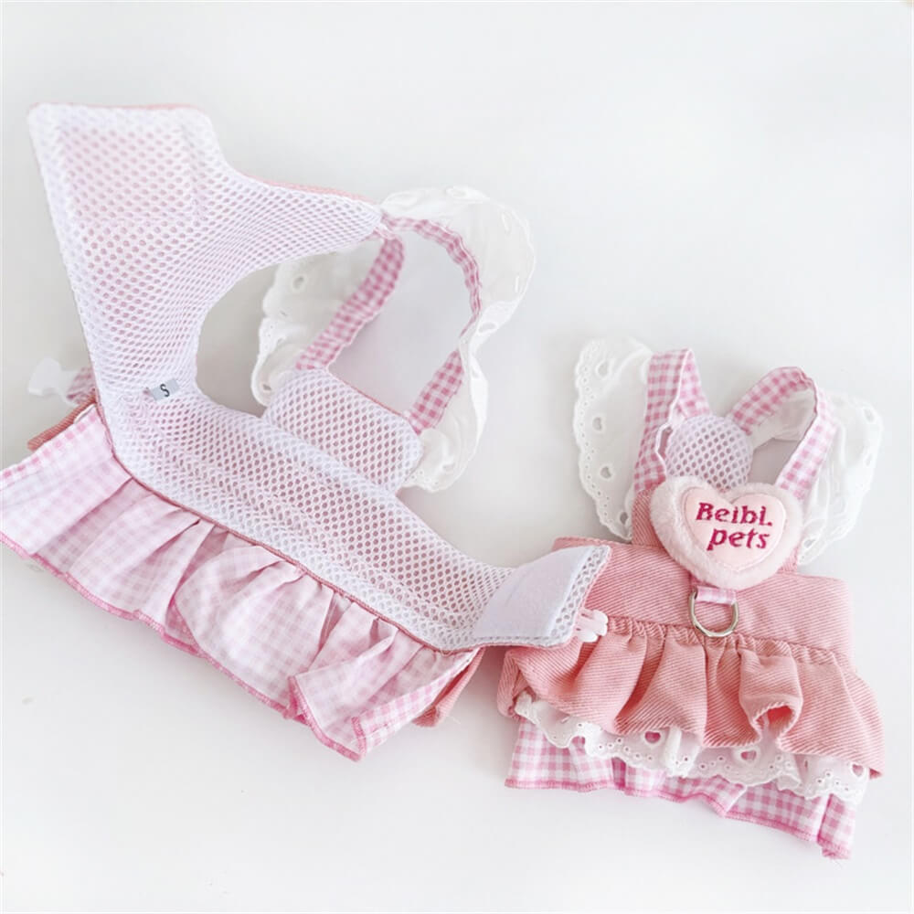 Pink Gingham Ruffle Dog Dress – Sweet and Stylish for Everyday Wear