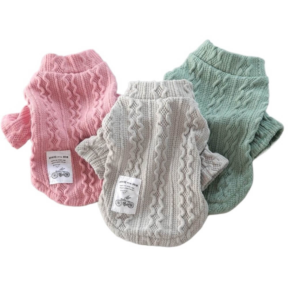 Pull pour chien en tricot torsadé confortable et élégant – Parfait pour les journées froides