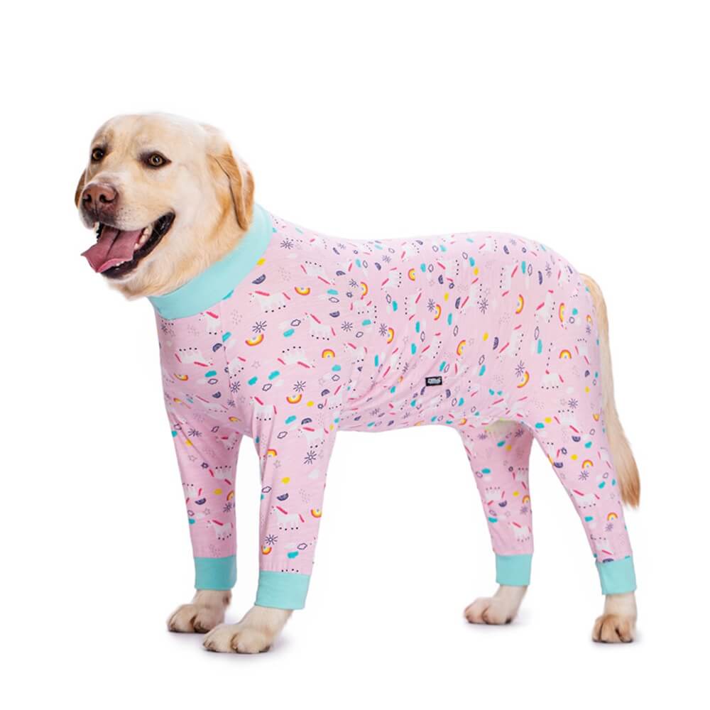 Large Dog Clothes: Thin Four-leg Full Belly Cover Four-legged Pajamas