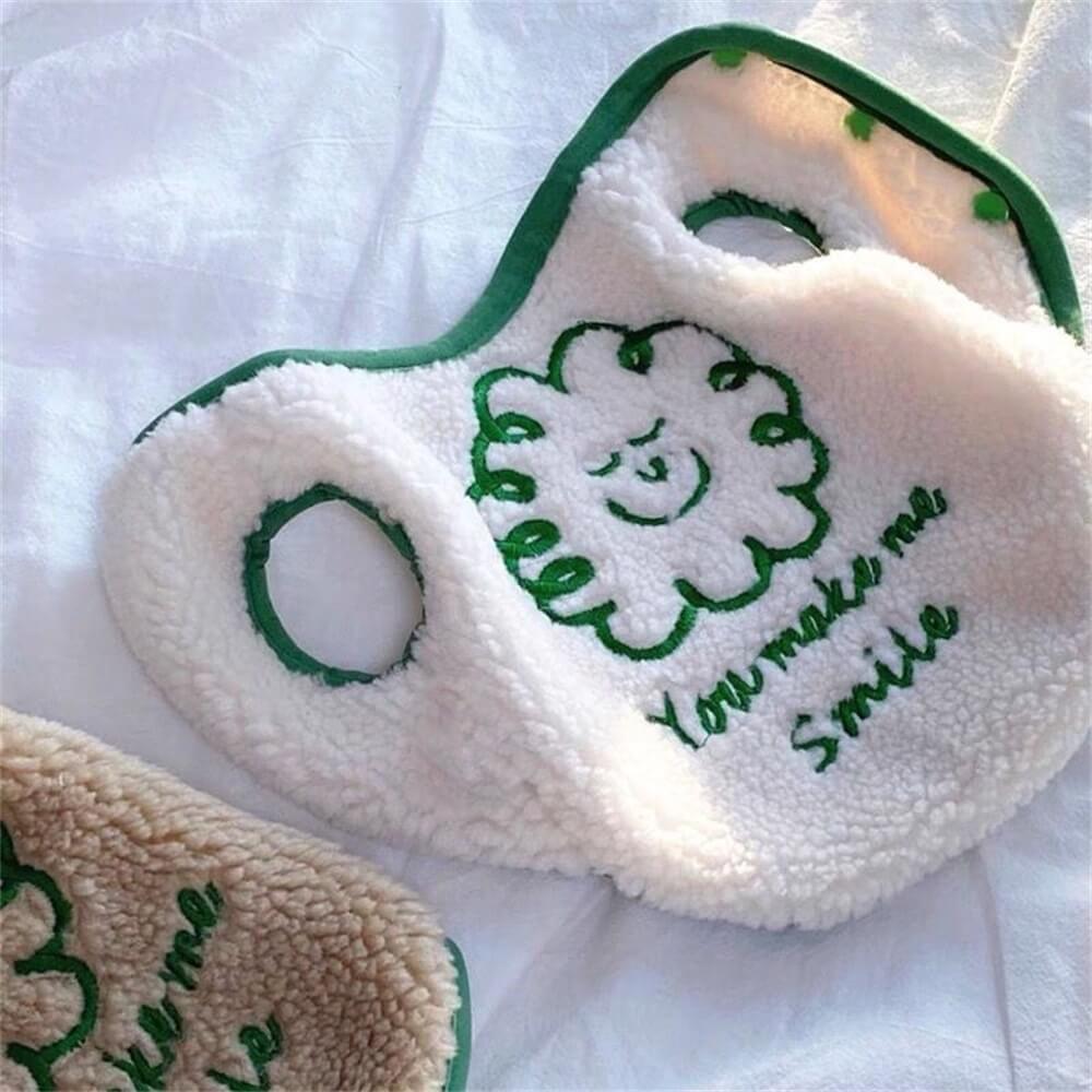 Smile Embroidered Fleece Dog Sweater – Soft and Cozy for Winter Days