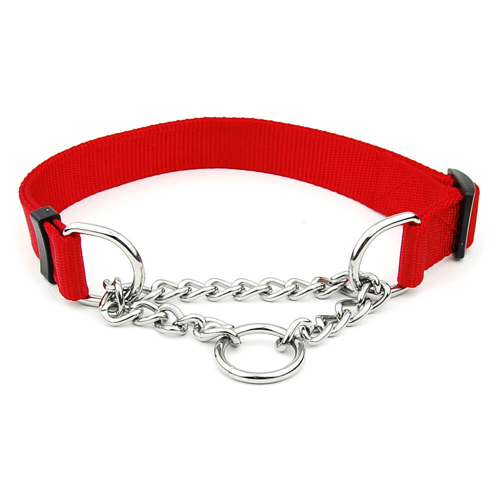 Mehrfarbiges Nylon-Hundehalsband mit Schiebekette