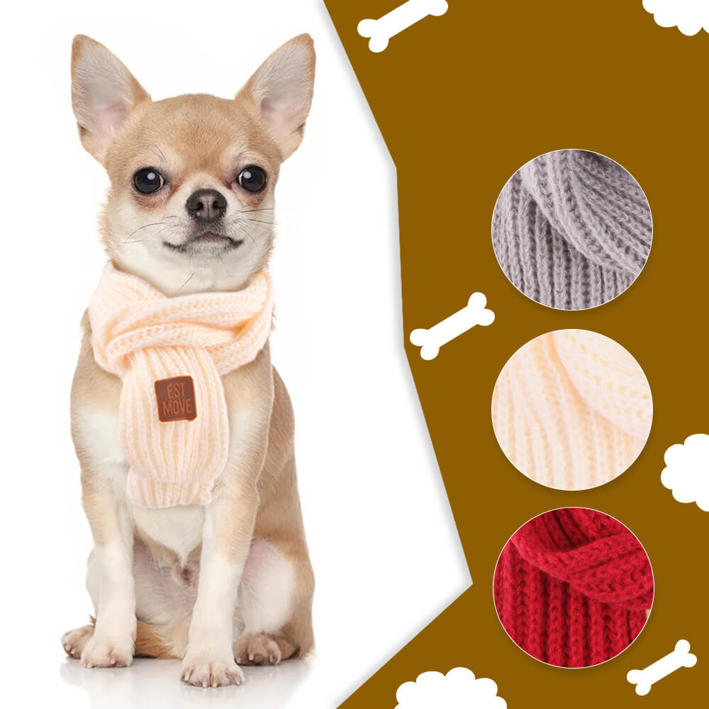 Knitted Dog Scarf - Soft and Warm Winter Accessory for Small Breeds