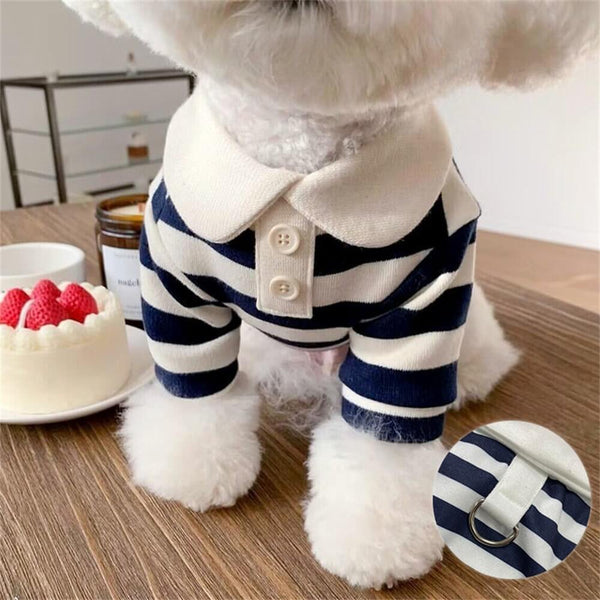 Camisas de perros de polo a rayas clásicas