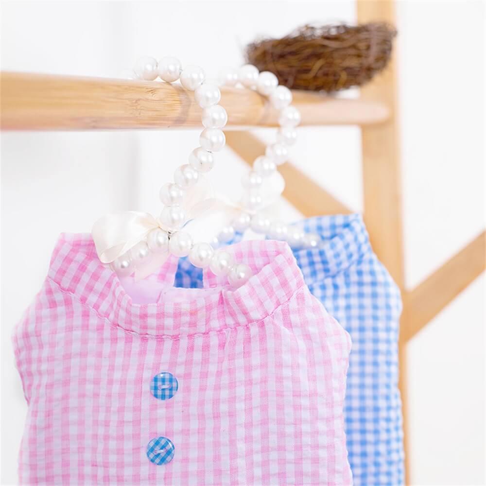 Playful Gingham Dog Dress – Perfect for Stylish Outings