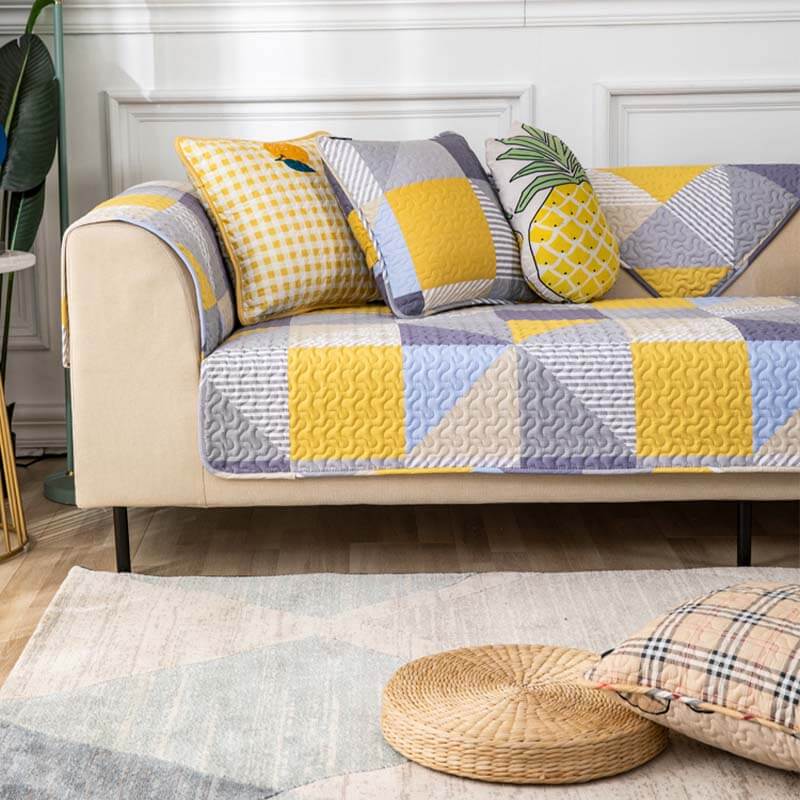 Waschbarer Couchbezug mit künstlerischem geometrischem Muster