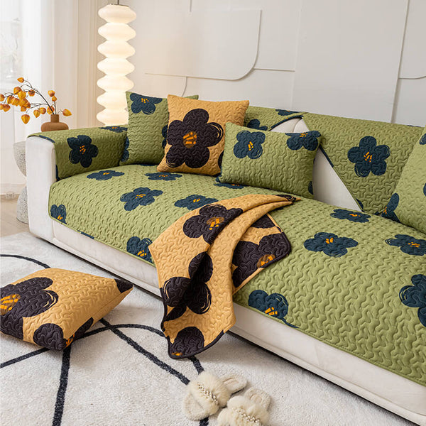 Caramel Cover di divano non slip in cotone macchiato