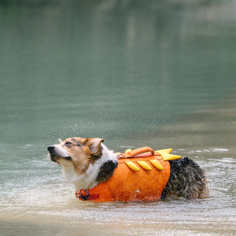 Gilet de sauvetage pour chien à manteau flottant en forme de crabe