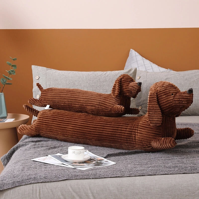 Coussin de canapé en peluche, poupée teckel longue et mignonne, pour sieste