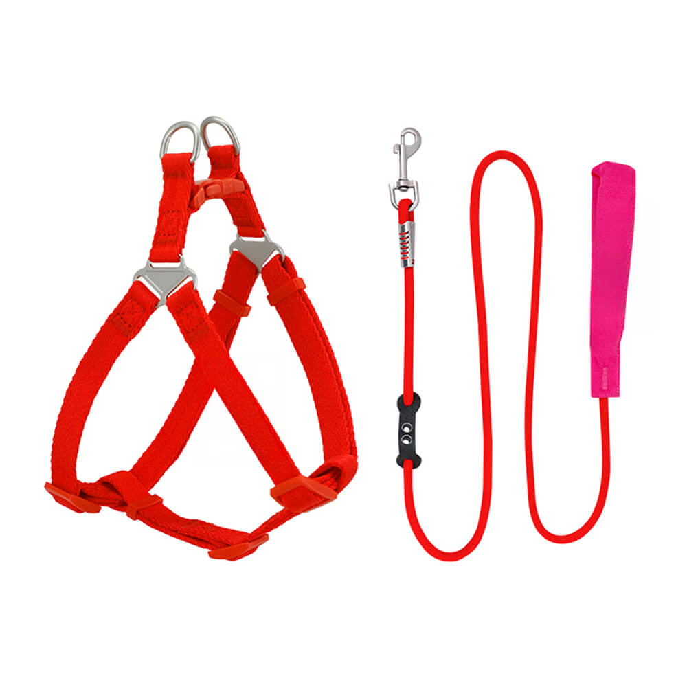 Easy to Wear Adjustable No-Pull Dog Harness Walk Set