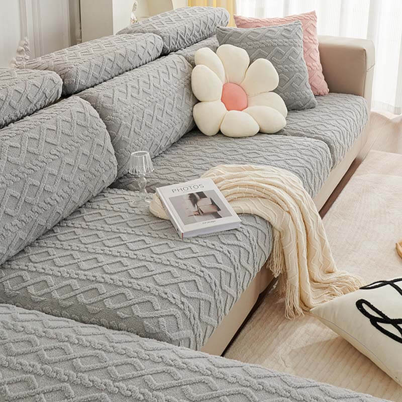 Full Wrap Soft Fleece Stretch Couch Cover