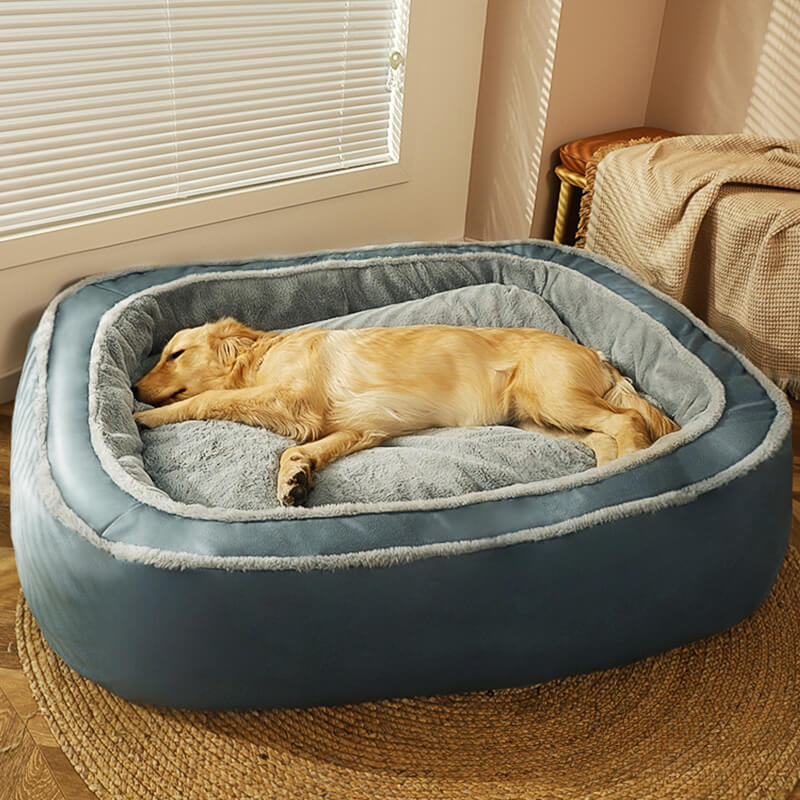 Grand lit de couchage profond et chaud, lit orthopédique pour chien