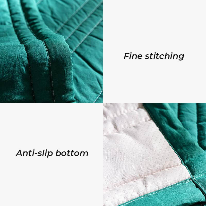 Housse de canapé anti-rayures à volants en coton uni