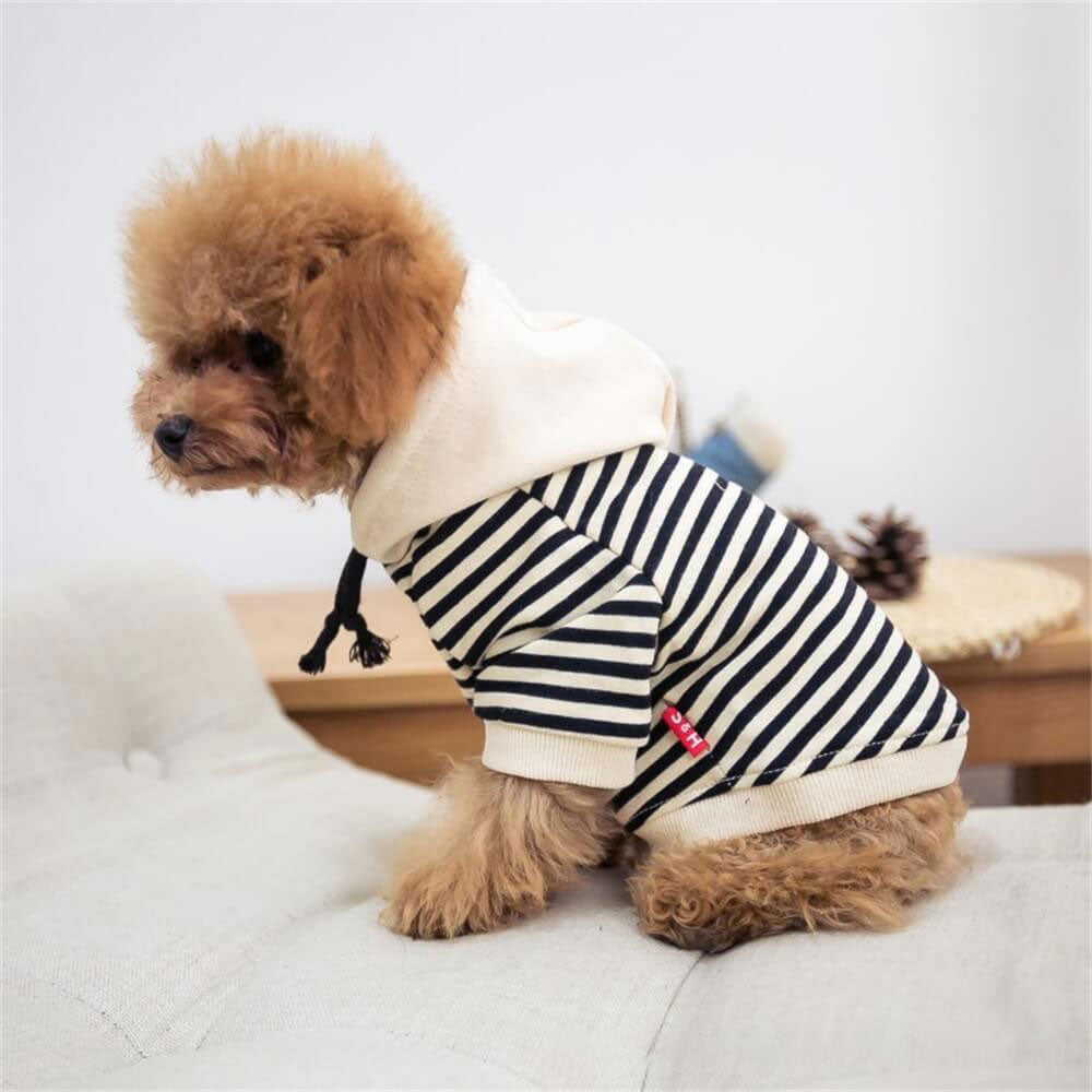 Pet Dog Clothes Fashion Trend Hoodie Striped Sweatshirt