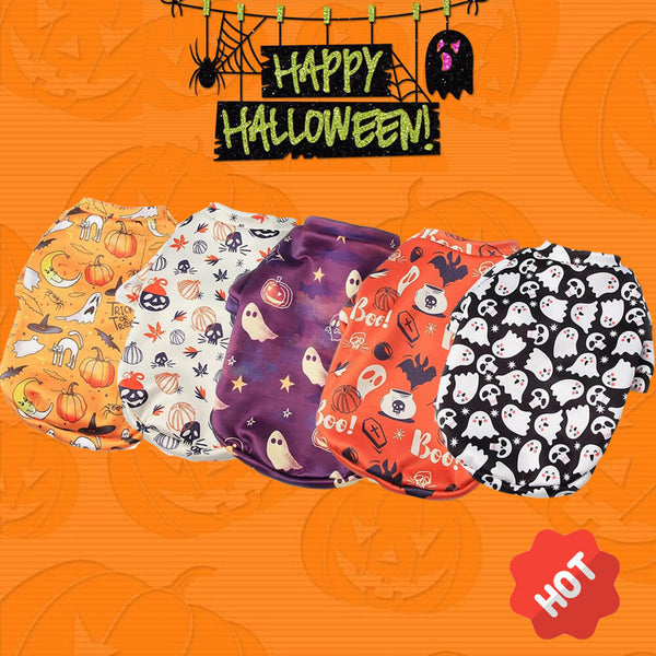 Disfraz de mascotas de Halloween de lujo | Diseño de calabaza y fantasma cálido para otoño e invierno