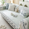 Embroidered Lace Fresh Non-Slip Couch Cover with Ruffled Trim