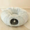 2 en 1 cama de túnel de gato redonda de gato suave y interior plegable