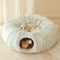2 en 1 cama de túnel de gato redonda de gato suave y interior plegable
