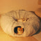 2 en 1 cama de túnel de gato redonda de gato suave y interior plegable
